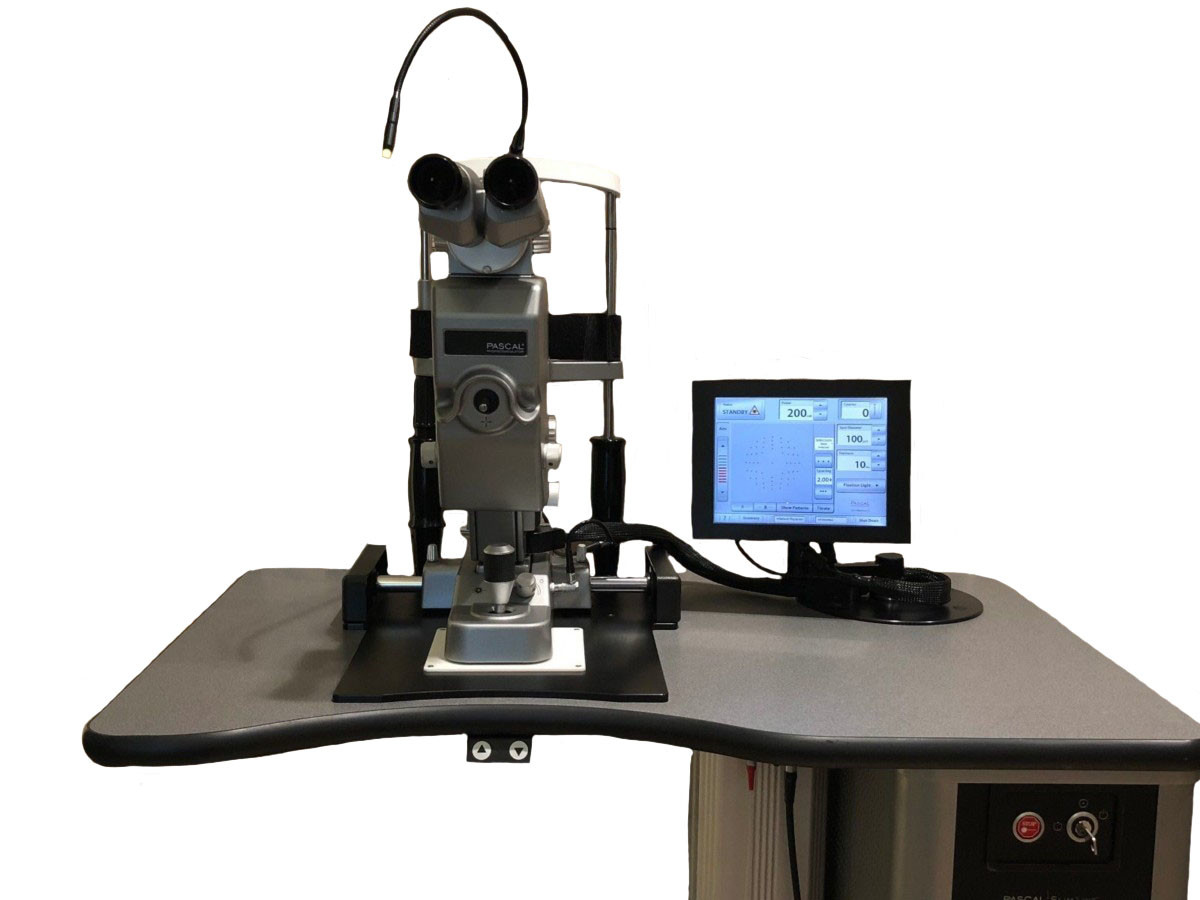 Optimedica Topcon Pascal Slimline Pattern Scanning 532 Green Argon Laser w Table Beaver Visitec BVI Endo Optiks E2 MicroProbe Endoscopy ECP Laser w 2 Probes